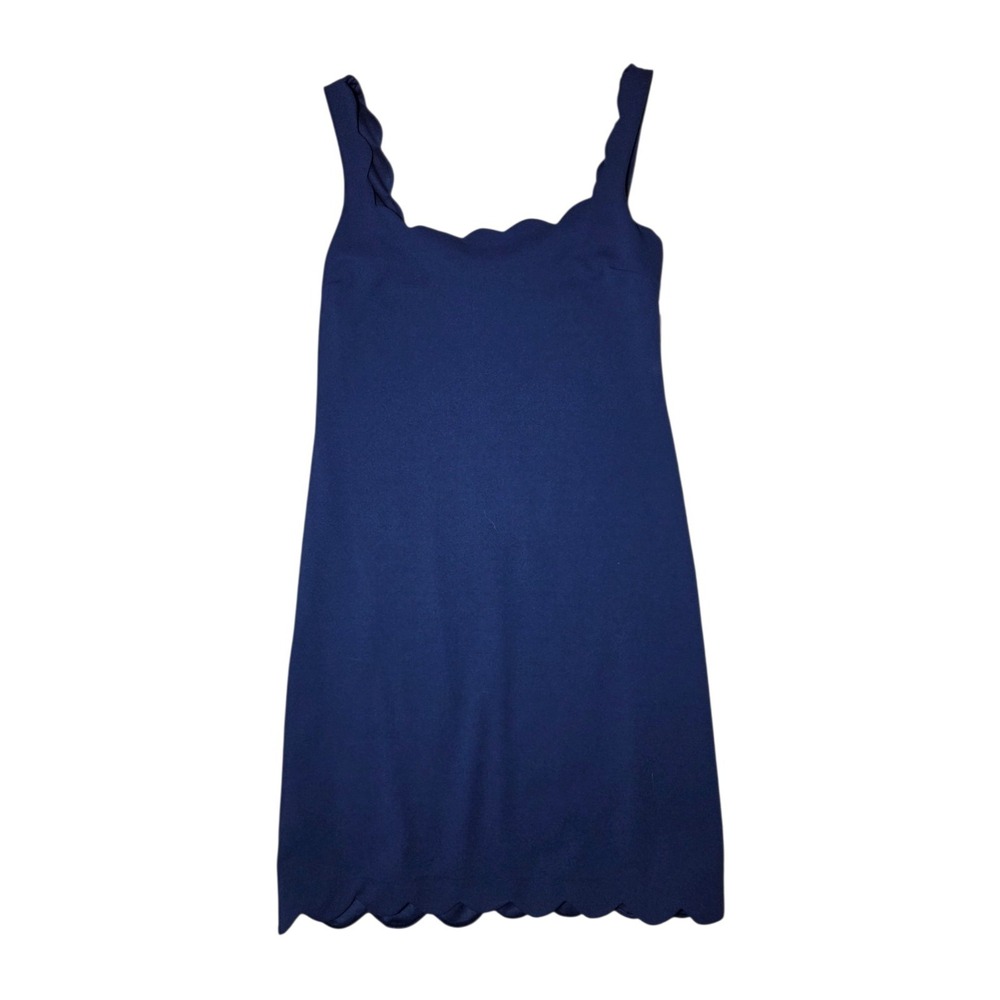 Premier Armour Navy Blue Knee Length Scalloped Hem Sleeveless Dress 16 NWT
